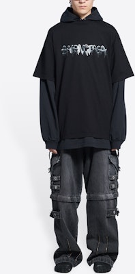 Balenciaga SS22 Oversized Slimp Art Print Double-Layer Hoodie Black. 681029TLVF11069 Shop Balenciaga SS22 Oversized Slimp Art Print Double-Layer Hoodie Black. 681029TLVF11069