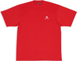 Balenciaga SS22 Red Logo Crewneck T-Shirt 6570274B8B16400 Balenciaga SS22 Red Logo Crewneck T-Shirt 6570274B8B16400