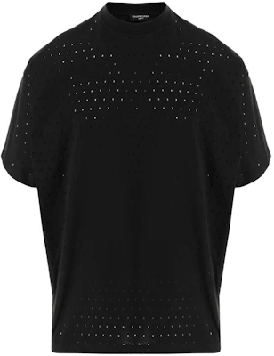 발렌시아가 SS22 솔리드 컬러 홀로우 아웃 반팔 티셔츠 블랙 694576TMVD41000 Order 발렌시아가 SS22 솔리드 컬러 홀로우 아웃 반팔 티셔츠 블랙 694576TMVD41000