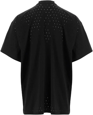 발렌시아가 SS22 솔리드 컬러 홀로우 아웃 반팔 티셔츠 블랙 694576TMVD41000 Lookbook 발렌시아가 SS22 솔리드 컬러 홀로우 아웃 반팔 티셔츠 블랙 694576TMVD41000