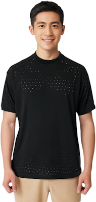 발렌시아가 SS22 솔리드 컬러 홀로우 아웃 반팔 티셔츠 블랙 694576TMVD41000 Shop 발렌시아가 SS22 솔리드 컬러 홀로우 아웃 반팔 티셔츠 블랙 694576TMVD41000