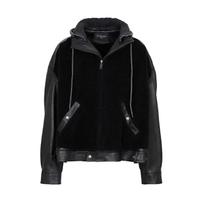 Balenciaga SS22 Solid Color Long-Sleeve Hoodie Jacket Black 697786TMS031000