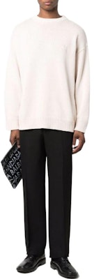 巴黎世家SS22白色针织长袖圆领毛衣。 683303T32300980 Lookbook 巴黎世家SS22白色针织长袖圆领毛衣。 683303T32300980