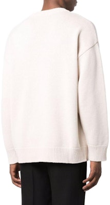 巴黎世家SS22白色针织长袖圆领毛衣。 683303T32300980 Shop 巴黎世家SS22白色针织长袖圆领毛衣。 683303T32300980