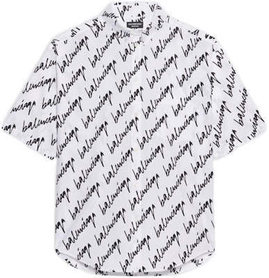 Balenciaga SS22 White Letter Print Short Sleeve Button-Up Shirt Regular Fit 681702TLLJ49040 Buy Balenciaga SS22 White Letter Print Short Sleeve Button-Up Shirt Regular Fit 681702TLLJ49040