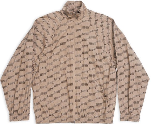 Balenciaga SS22 Jaket Zip-Up Coklat Unisex Logo Penuh Potongan Longgar. 704495TML369378 Buy Balenciaga SS22 Jaket Zip-Up Coklat Unisex Logo Penuh Potongan Longgar. 704495TML369378