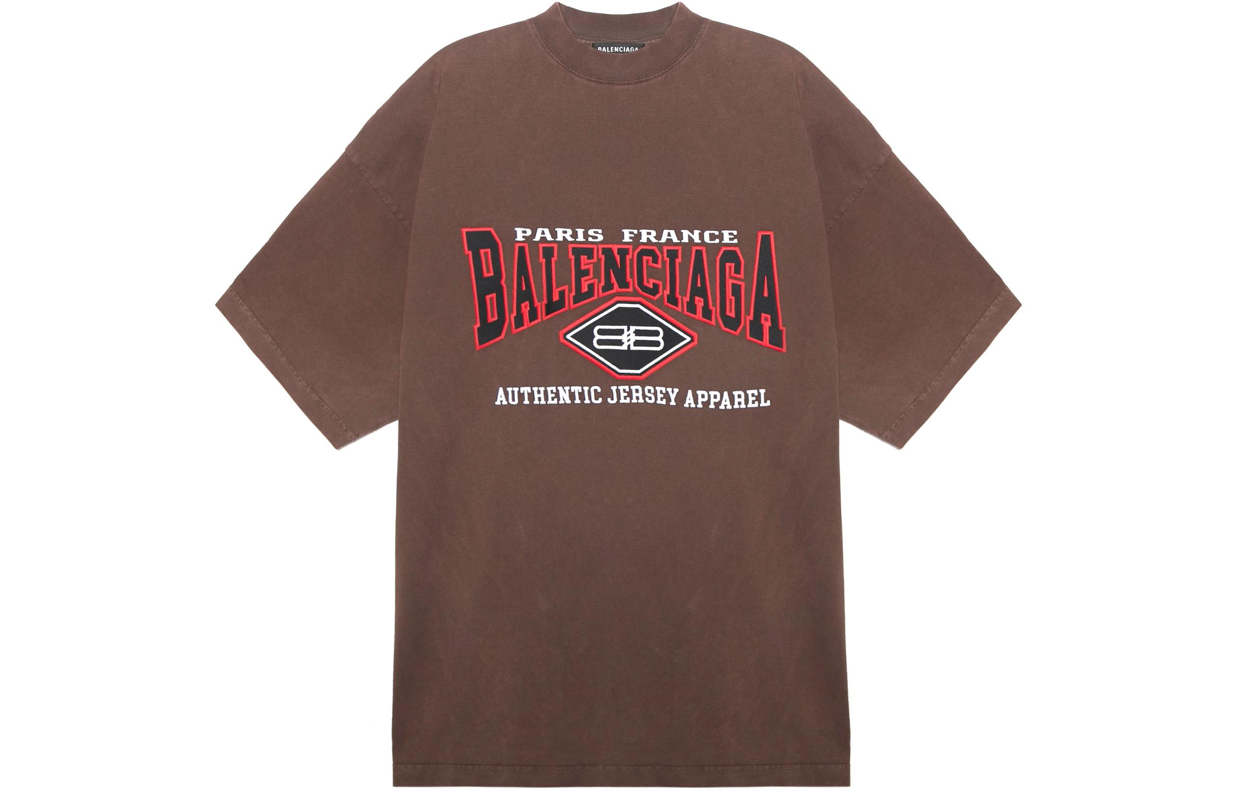 Balenciaga SS22 Batman Logo Oversized Copper T-Shirt Mens Casual Fit 641675TMVA97081