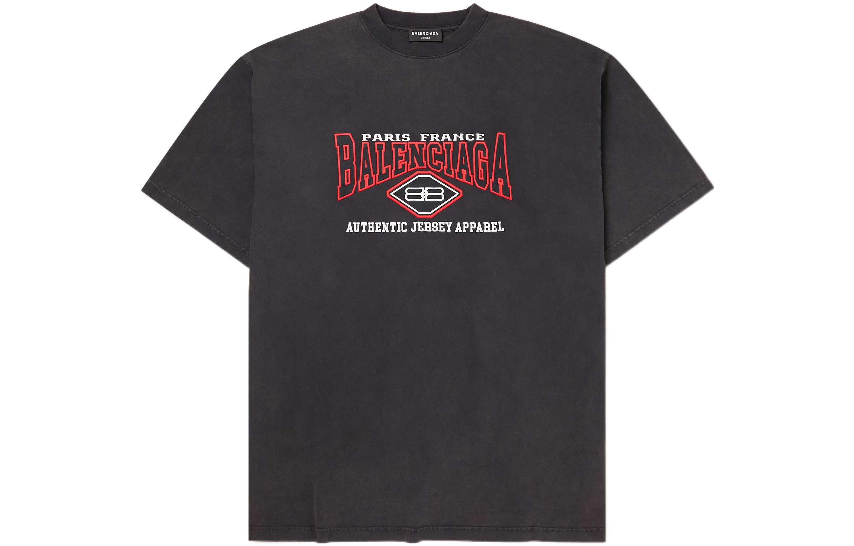 Balenciaga SS22 Batman Logo Vintage Washed T-Shirt Black 694576TMVA91000