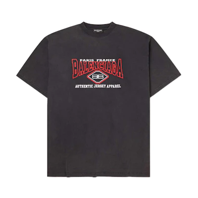 Balenciaga SS22 Batman Logo Vintage Washed T-Shirt Black 694576TMVA91000