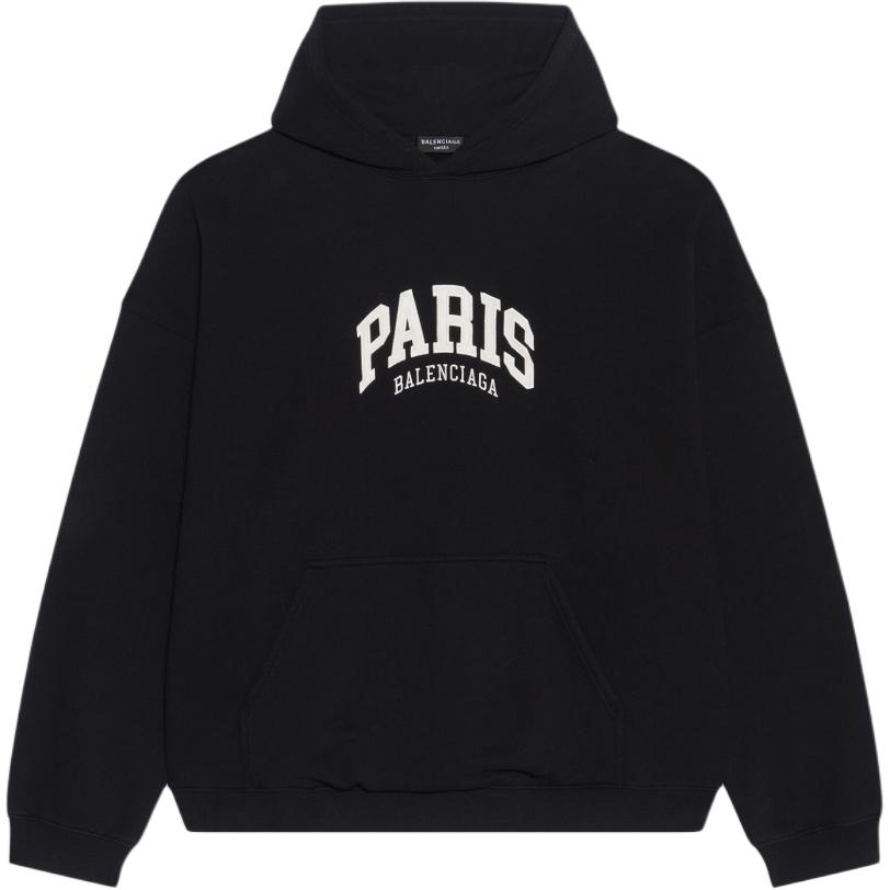 Balenciaga SS22 Black Colorblock Logo Embroidered Sweatshirt Unisex Regular Fit. 674986TLVL81070