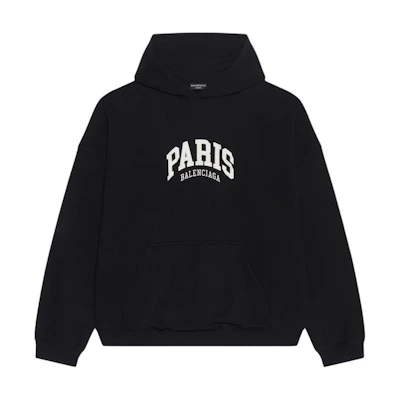 Balenciaga SS22 Black Colorblock Logo Embroidered Sweatshirt Unisex Regular Fit. 674986TLVL81070