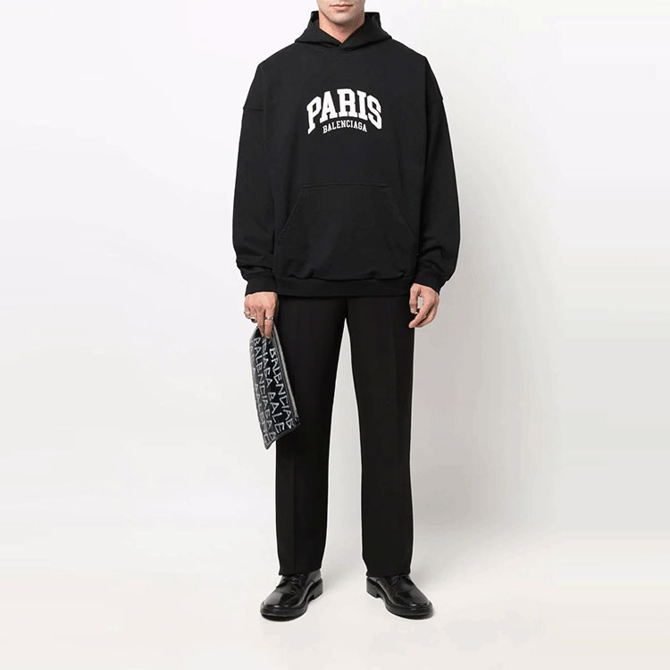 Balenciaga SS22 Black Colorblock Logo Embroidered Sweatshirt Unisex Regular Fit. 674986TLVL81070 圖 4