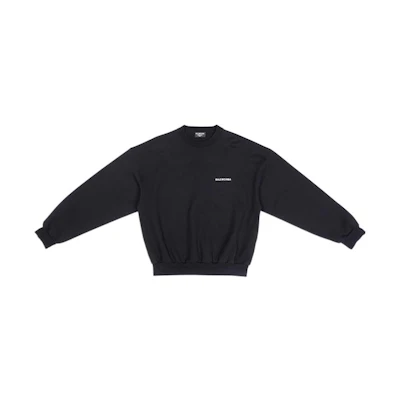 Balenciaga SS22 Black Logo Print Crewneck Sweatshirt Unisex 697869TMVF51070
