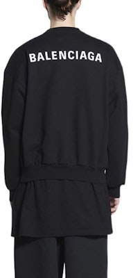 Balenciaga SS22 Baju Sejuk Crewneck Logo Hitam Unisex 697869TMVF51070 Details for Balenciaga SS22 Baju Sejuk Crewneck Logo Hitam Unisex 697869TMVF51070