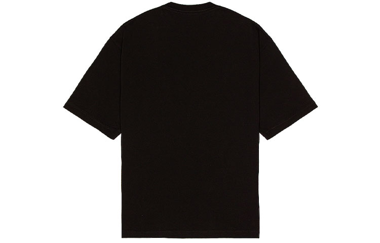 Lookbook バレンシアガ SS22 ブラック ロゴプリント クルーネック Tシャツ レギュラーフィット 612966TLVL71070