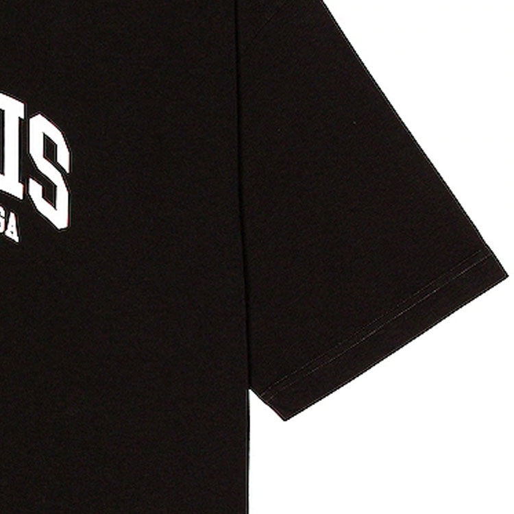 Details for バレンシアガ SS22 ブラック ロゴプリント クルーネック Tシャツ レギュラーフィット 612966TLVL71070