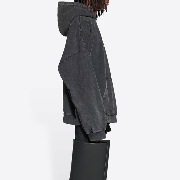 Purchase 巴黎世家SS22黑色字母数字印花宽松连帽衫男女款. 674986TMVL63425