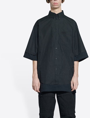 Balenciaga SS22 Black Short Sleeve Poplin Shirt Unisex 690394TYB181000 Purchase Balenciaga SS22 Black Short Sleeve Poplin Shirt Unisex 690394TYB181000
