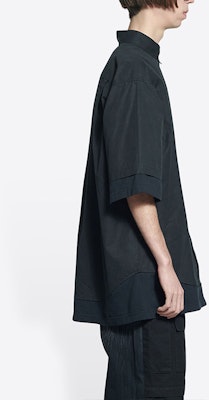 Balenciaga SS22 Black Short Sleeve Poplin Shirt Unisex 690394TYB181000 Sizing Balenciaga SS22 Black Short Sleeve Poplin Shirt Unisex 690394TYB181000