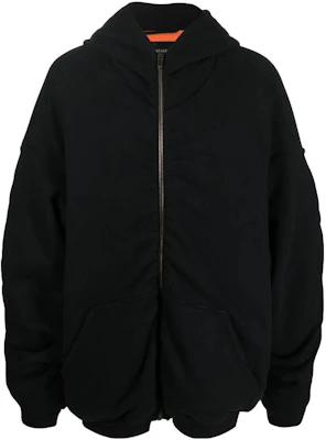 Balenciaga SS22 Black Solid Color Oversized Hooded Bomber Jacket Unisex 720497TNVF71069 Buy Balenciaga SS22 Black Solid Color Oversized Hooded Bomber Jacket Unisex 720497TNVF71069