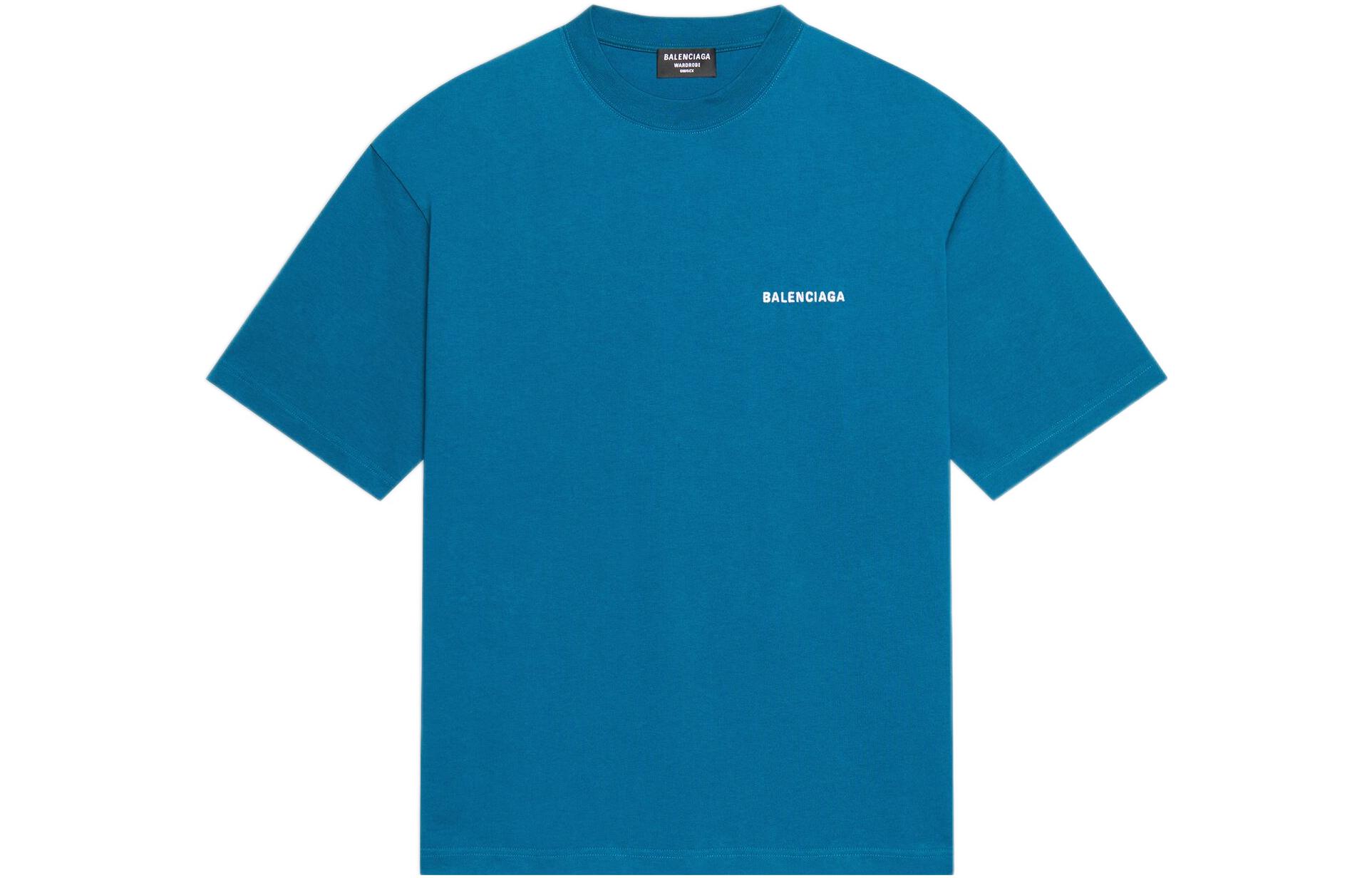 Balenciaga SS22 Blue Oversized  T-Shirt with Embroidered Logo. 612966TLVB99567 圖 2