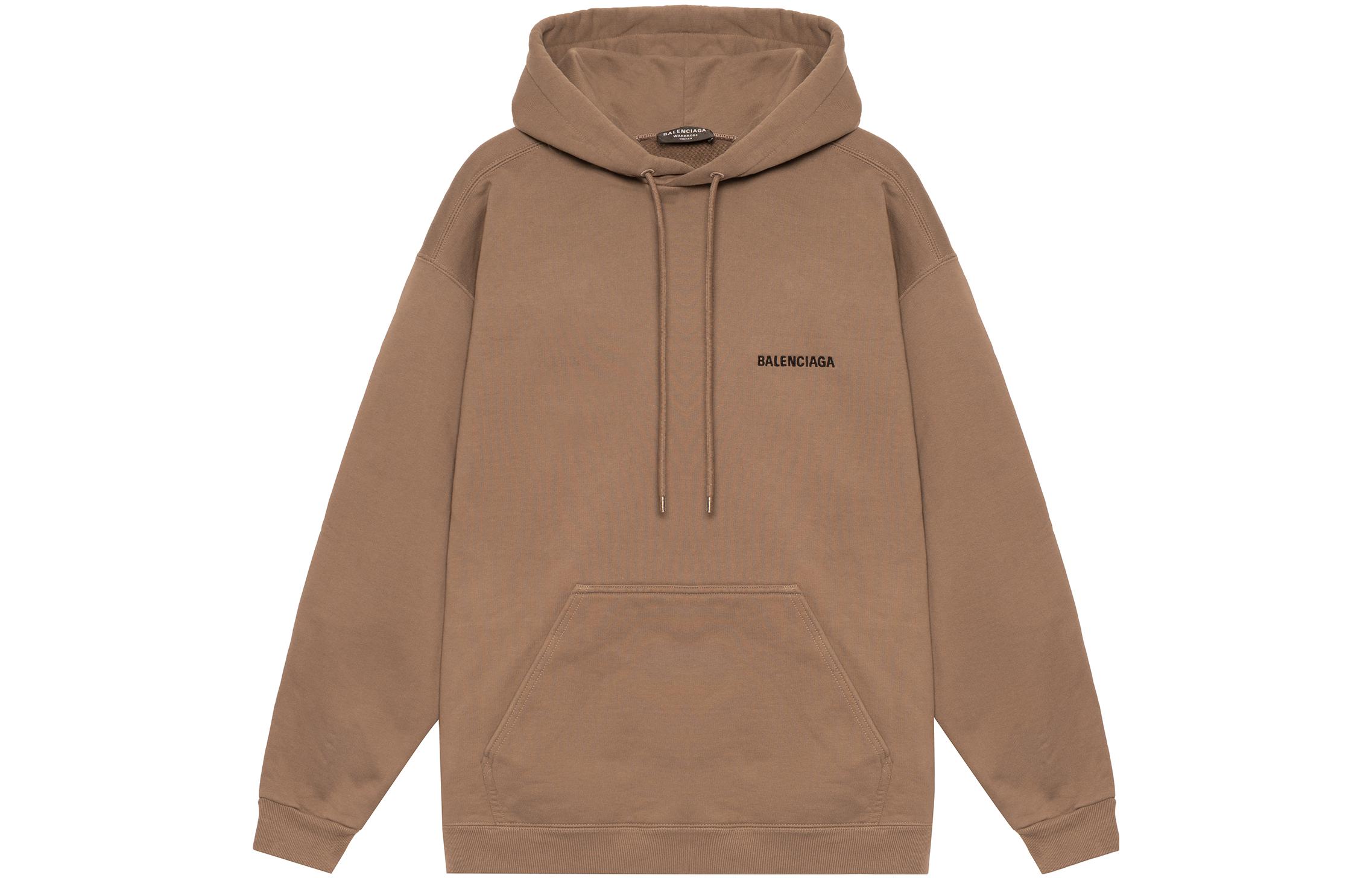 Order Balenciaga SS22 Brown Logo Print Hoodie  Casual Sweatshirt. 600583TMVF57761