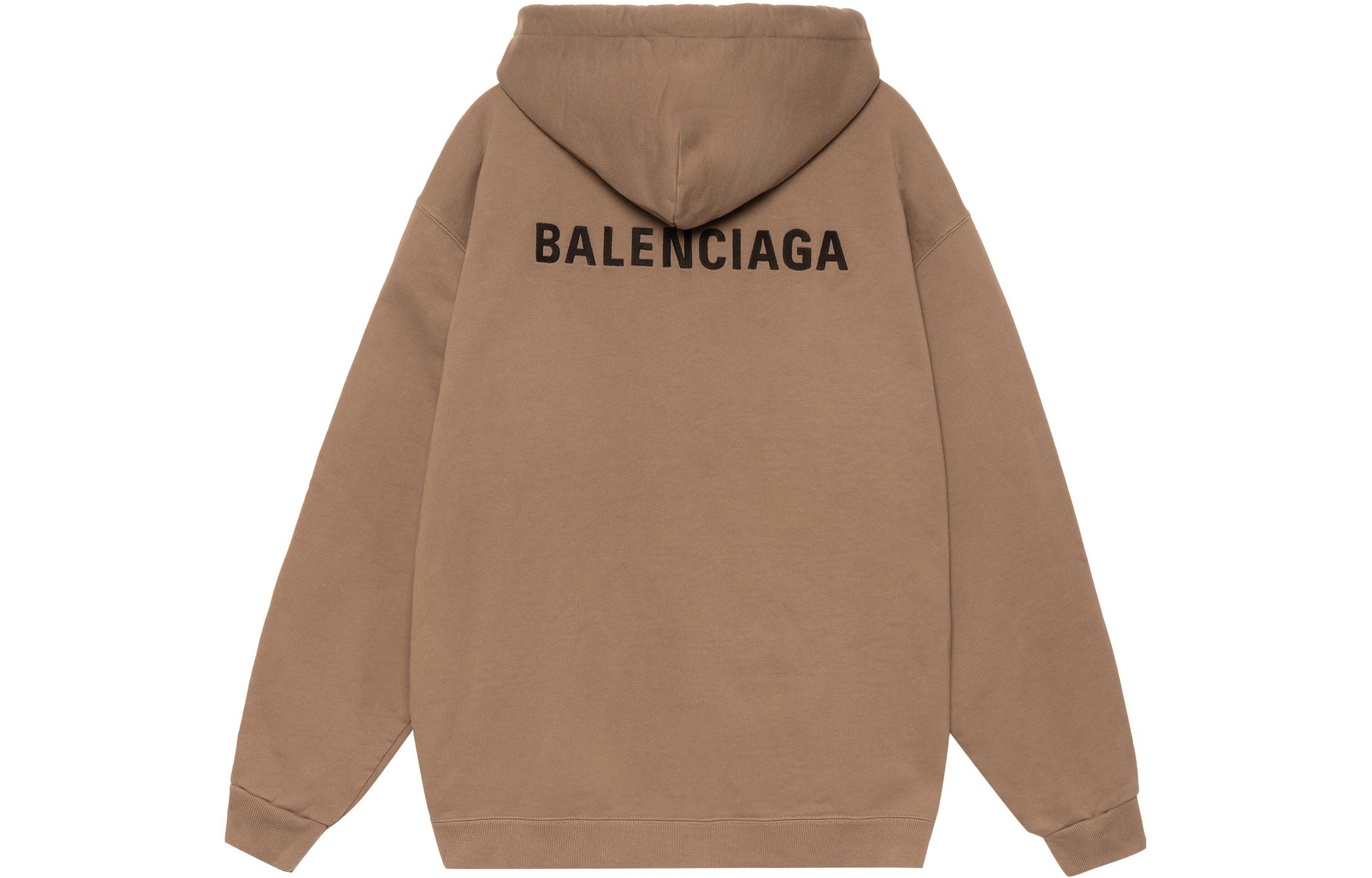 Lookbook Balenciaga SS22 Brown Logo Print Hoodie  Casual Sweatshirt. 600583TMVF57761