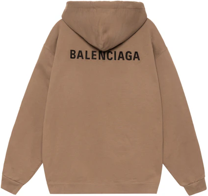 Balenciaga SS22 Brown Logo Print Hoodie Casual Sweatshirt. 600583TMVF57761 Lookbook Balenciaga SS22 Brown Logo Print Hoodie Casual Sweatshirt. 600583TMVF57761