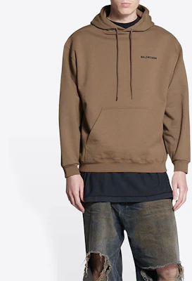 Balenciaga SS22 Brown Logo Print Hoodie Casual Sweatshirt. 600583TMVF57761 Shop Balenciaga SS22 Brown Logo Print Hoodie Casual Sweatshirt. 600583TMVF57761