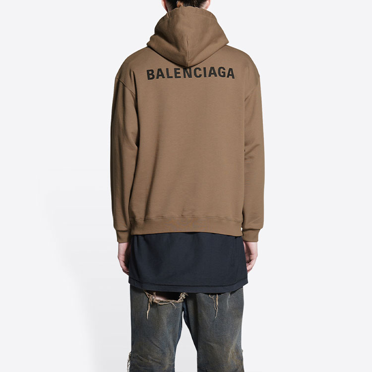 Cheap Balenciaga SS22 Brown Logo Print Hoodie  Casual Sweatshirt. 600583TMVF57761