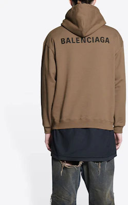 Balenciaga SS22 Brown Logo Print Hoodie Casual Sweatshirt. 600583TMVF57761 Cheap Balenciaga SS22 Brown Logo Print Hoodie Casual Sweatshirt. 600583TMVF57761