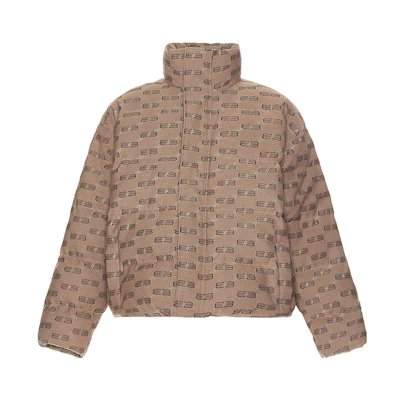 Balenciaga SS22 Brown Logo Print Jacket, Loose Fit for Men. 681885TML339378