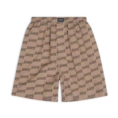 Balenciaga SS22 Brown Monogram Printed Casual Shorts for Men. 672410TML369378