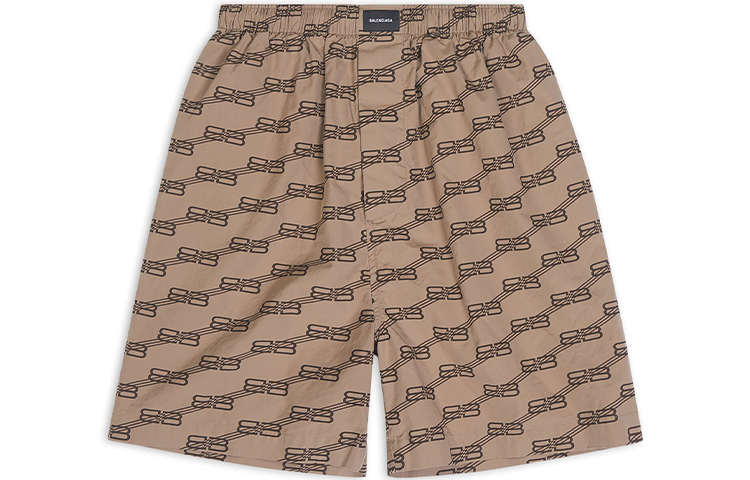 Order Seluar Pendek Santai Lelaki Balenciaga SS22 Coklat Monogram. 672410TML369378