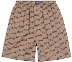 Order Balenciaga SS22 Brown Monogram Printed Casual Shorts for Men. 672410TML369378