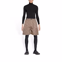 Shop Balenciaga SS22 Brown Monogram Printed Casual Shorts for Men. 672410TML369378
