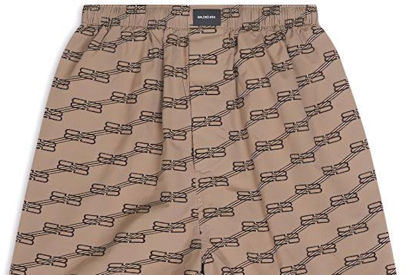 Seluar Pendek Santai Lelaki Balenciaga SS22 Coklat Monogram. 672410TML369378 Details for Seluar Pendek Santai Lelaki Balenciaga SS22 Coklat Monogram. 672410TML369378