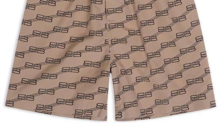 Seluar Pendek Santai Lelaki Balenciaga SS22 Coklat Monogram. 672410TML369378 Sizing Seluar Pendek Santai Lelaki Balenciaga SS22 Coklat Monogram. 672410TML369378