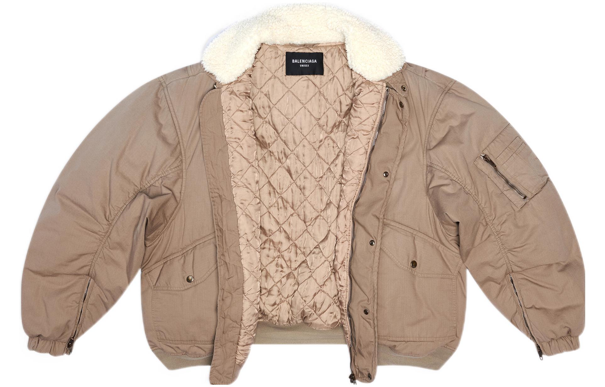 Balenciaga SS22 Brown Single-Breasted Pilot Hoodie Jacket Men’s Loose Fit 698837TLP039577