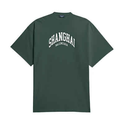 Balenciaga SS22 City Series Green Logo Print Crewneck T-Shirt . 676589TLVL33011