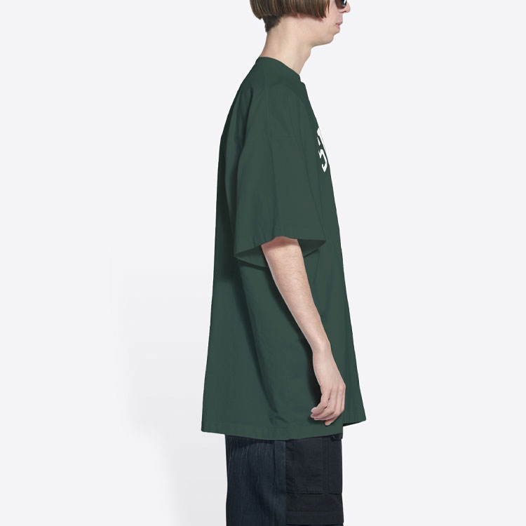 Sizing Balenciaga SS22 城市系列綠色標誌印花圓領T恤。 676589TLVL33011
