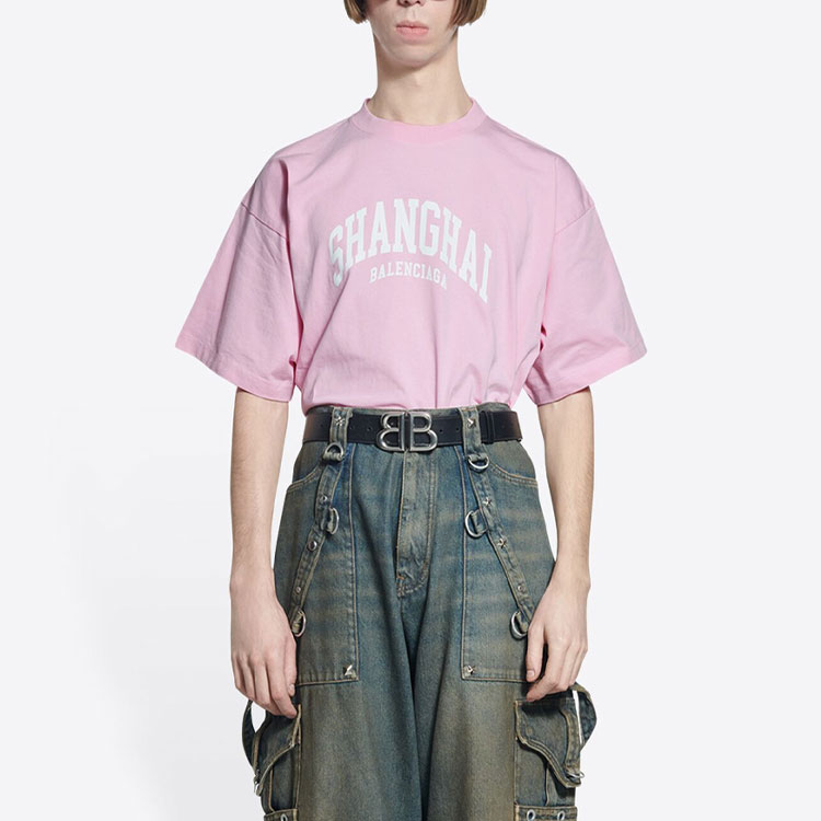 Balenciaga SS22 City Series Pink Crewneck Tee Unisex Letter Print. 676589TLVL32016 圖 5