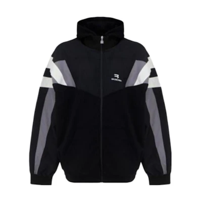 Balenciaga SS22 Colorblock Hoodie Jacket Men’s Black 681790TLVN31000