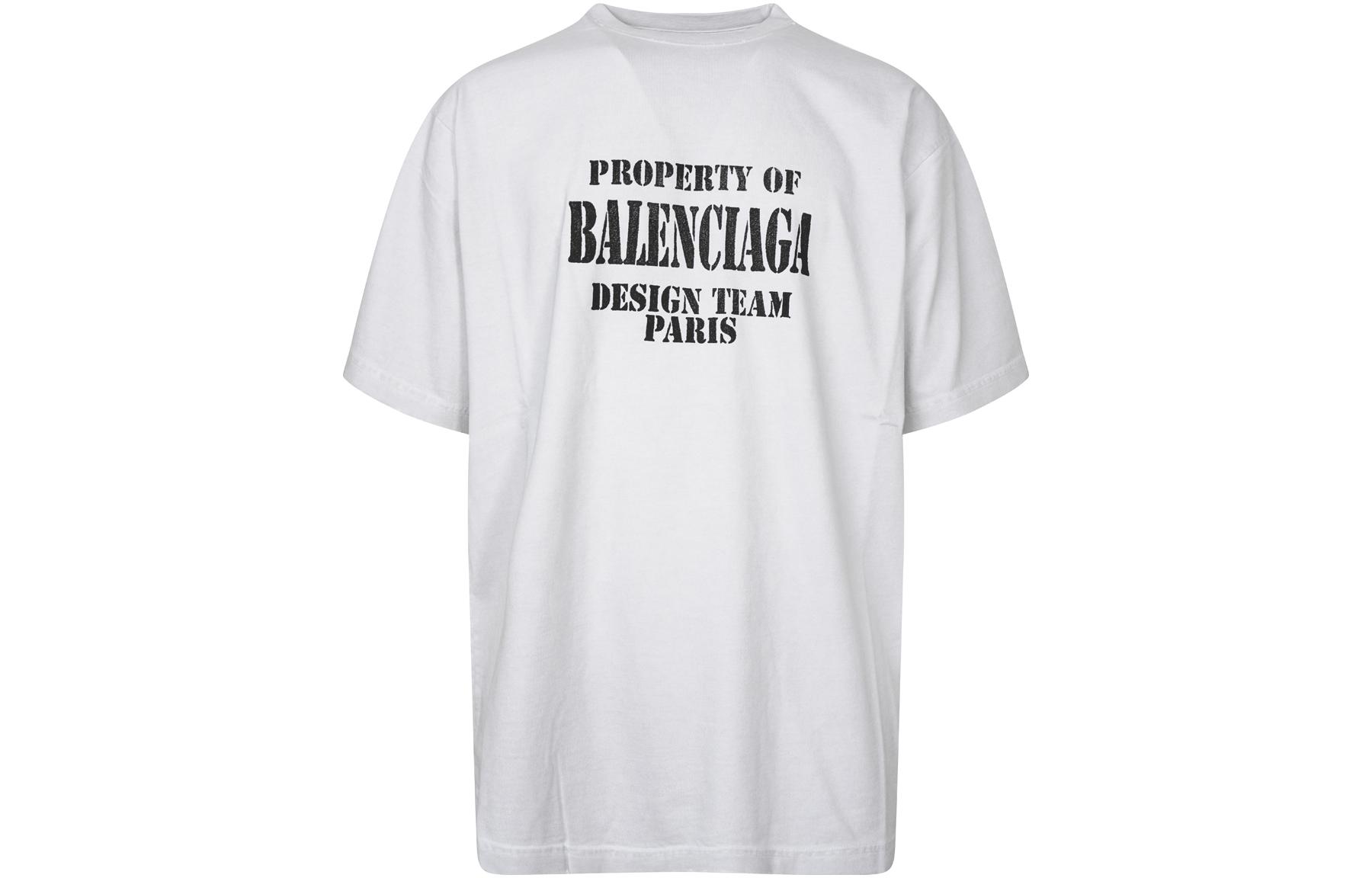 Balenciaga SS22 Design Team Logo Print Oversized T-Shirt Men. 641675TMVH89012