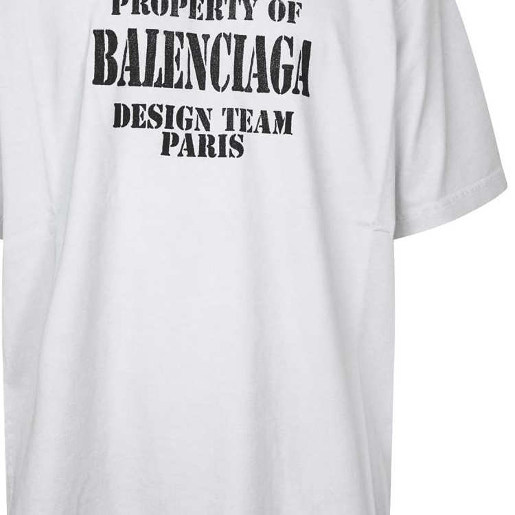 Details for Balenciaga SS22 Baju T-Shirt Lelaki Logo Cetak Oversized Rekaan Team. 641675TMVH89012