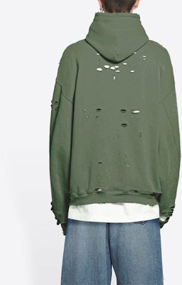 Balenciaga SS22 Destroyed Logo Print Hoodie Green Oversized Fit. 659403TKVB63011 Purchase Balenciaga SS22 Destroyed Logo Print Hoodie Green Oversized Fit. 659403TKVB63011