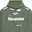Sizing Balenciaga SS22 Destroyed Logo Print Hoodie Green Oversized Fit. 659403TKVB63011