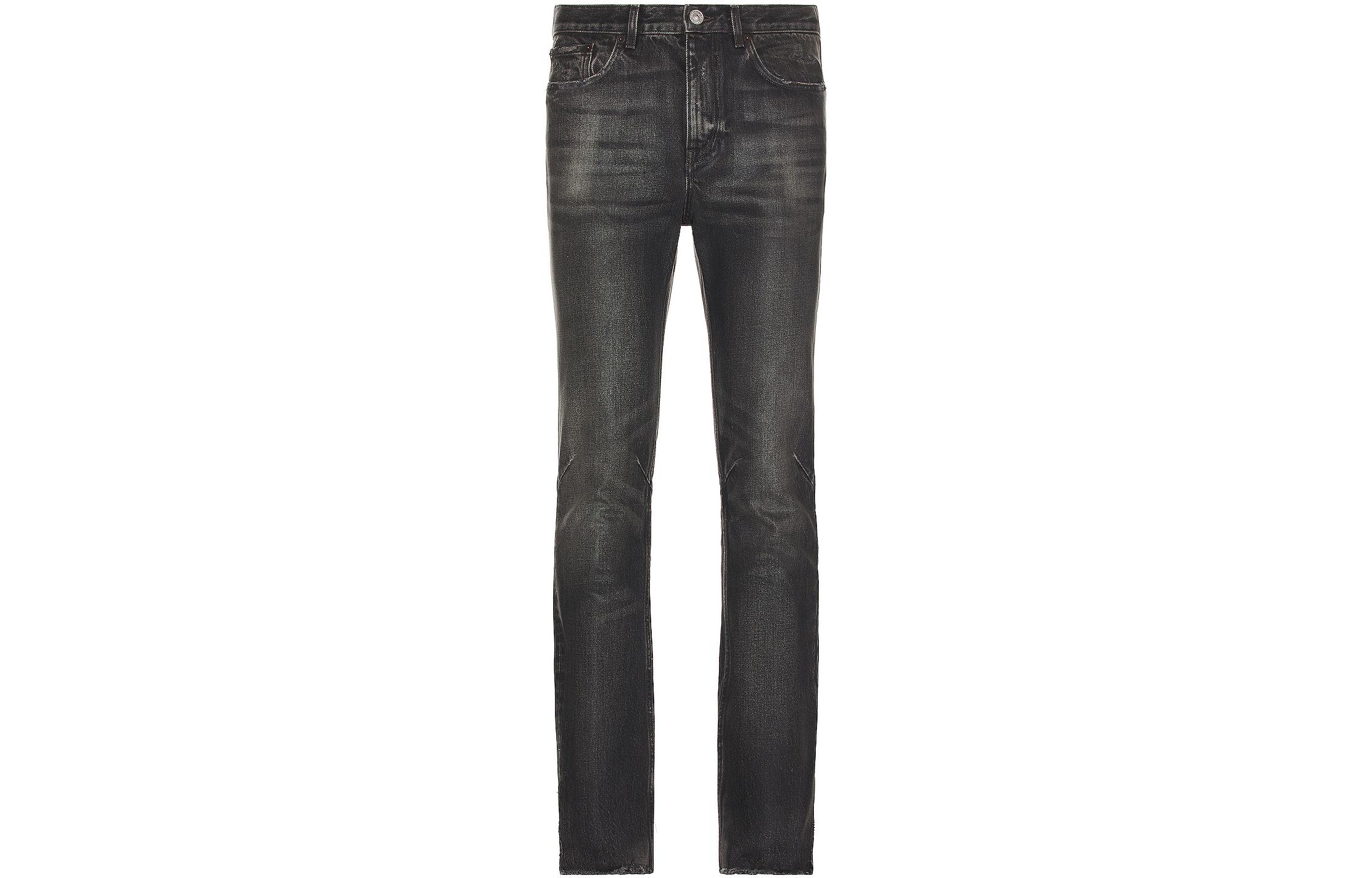 Order Balenciaga SS22 Jeans Hitam Distressed Straight Fit - Regular Fit. 719333TNW611270