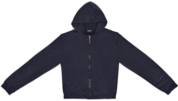 Balenciaga SS22 Distressed Zip-Up Sweatshirt Black Regular Fit 697949TMVC21151 Balenciaga SS22 Distressed Zip-Up Sweatshirt Black Regular Fit 697949TMVC21151