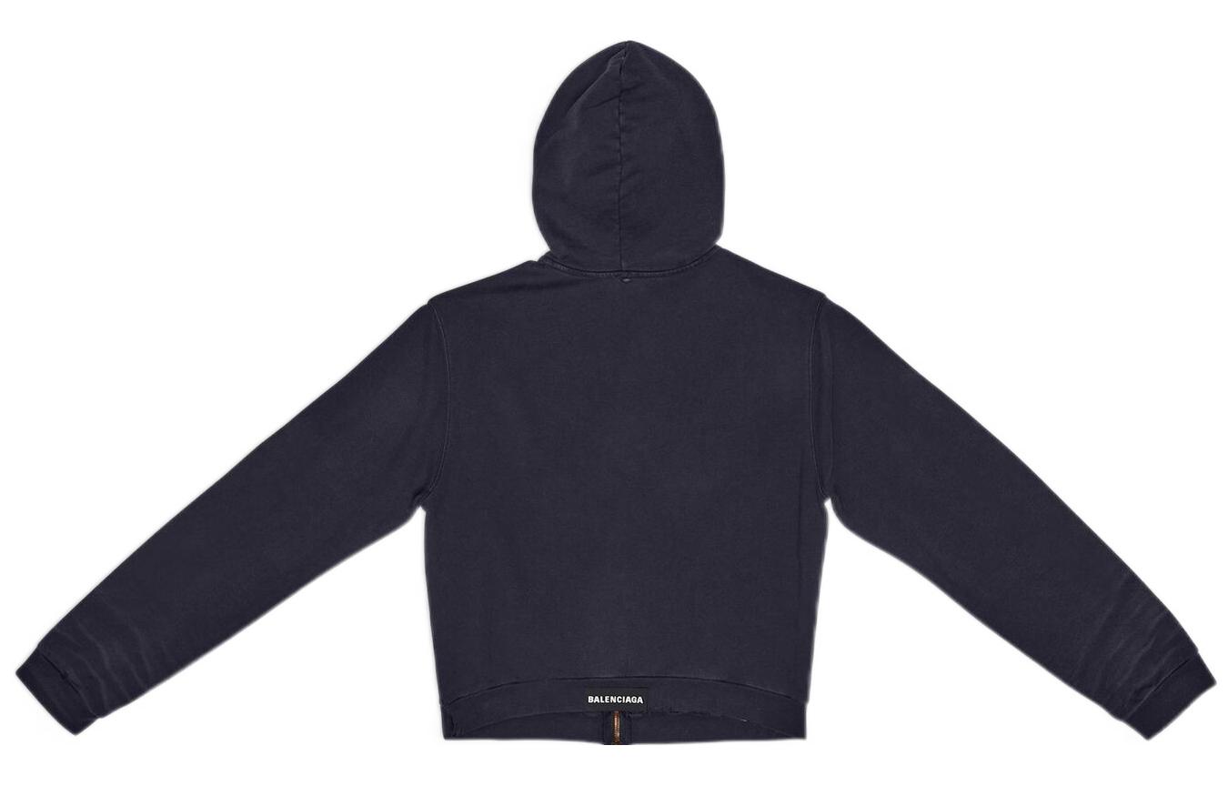 Lookbook Balenciaga SS22 破壞風拉鍊衛衣 黑色 標準版型 697949TMVC21151